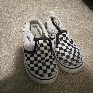 Vans Kids Black and White Checkered Slip-On Sneakers
